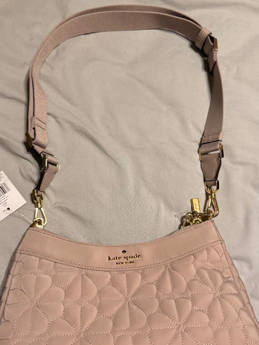 Kate Spade Light Pink Shoulder Purse with Gold Chain and detachable strap